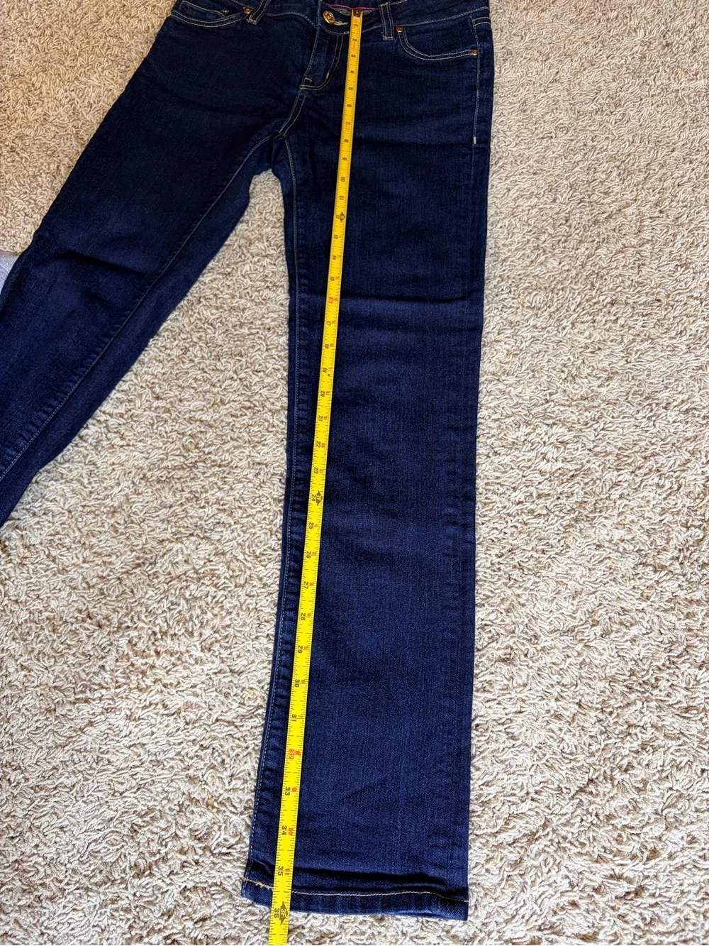 kate spade Dark Blue Skinny Jeans with Gold-Tone Button size 26